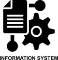 information system, development, data engineering, data processing, data management, data solid glyph icon