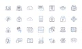 Information system line icons collection. Database, Analytics, Nerk, Integration, Security, Software, Infrastructure