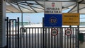 Information table in port of Pula, Republika Hrvatska, Croatia.