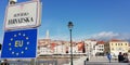 Information table in port of Rovinj, Istria, Republika Hrvatska, Croatia