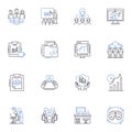 Information technology and automation line icons collection. Robotics, Algorithms, Cloud, Blockchain, Coding Royalty Free Stock Photo