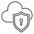 Information technology cloud, shield, security vector icon illustration