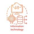 Information technology concept icon. Computer science. Structuring, storing, retrieving, and sending information idea Royalty Free Stock Photo