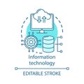 Information technology concept icon. Computer science. Structuring, storing, retrieving, and sending information idea Royalty Free Stock Photo