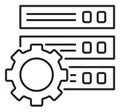 Information technology gear, server, database vector icon illustration Royalty Free Stock Photo