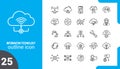 25 Information Technology icon set and digital data, internet, internet of things Cloud Computing Outline Icons Set Royalty Free Stock Photo