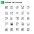 25 Information Technology icon set. vector background Royalty Free Stock Photo
