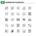 25 Information Technology icon set. vector background Royalty Free Stock Photo