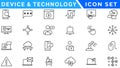 Information technology line icons collection. Big UI icon set in a flat design. Thin outline icons pack. Vector illustration Royalty Free Stock Photo