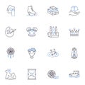 Information technology line icons collection. Computer, Software, Hardware, Internet, Database, Algorithm, Cloud vector Royalty Free Stock Photo