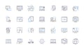 Information technology line icons collection. Computers, Software, Hardware, Internet, Programming, Coding, Websites Royalty Free Stock Photo