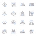 Information technology line icons collection. Cybersecurity, Programming, Software, Artificial Intelligence, Big Data