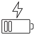 Information technology low charge, battery vector icon illustration