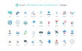 Information technology, network cybersecurity and tech support, hardware color icon set