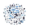 Information Technology related icon set