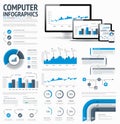 Information technology statistics infographic elem