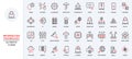 Information technology trendy red black thin line icons set, internet network system and database symbols. Royalty Free Stock Photo