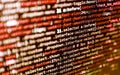 Information technology website coding standards for web design. Template of website, selective focus. Binary computer code Royalty Free Stock Photo