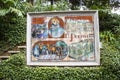 Information in Tropical Garden at Monte above Funchal Madeira sea