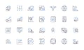 Information visualization line icons collection. Graphs, Charts, Data, Maps, Diagrams, Patterns, Visualization vector