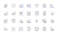 Information visualization line icons collection. Graphs, Charts, Data, Maps, Diagrams, Patterns, Visualization vector