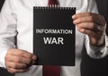 Information war, warfare text. IW in policy concept Royalty Free Stock Photo