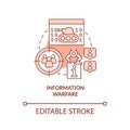 Information warfare red concept icon