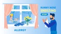 Informational Banner Runny Nose Sneezing Allergy.