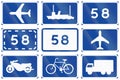 Informational Road signs used in Sweden Royalty Free Stock Photo