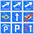 Informational road signs used in Switzerland