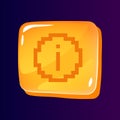 Informational service glossy ui button with pixelated icon