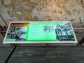 An informational sign telling about the quarry at Dinosaur National Monument near Vernal, Utah in the USA