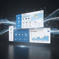 Informational widgets like temperature user profiles and energy metrics Royalty Free Stock Photo