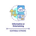 Informative and entertaining concept icon