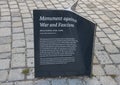 Informative plaque, Monument against War and Fascism, Vienna, Austria