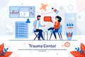 Informative Poster Trauma Center Lettering Flat. Royalty Free Stock Photo