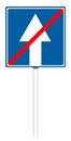 Informative traffic sign - The end of Road with one-way traffic