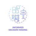 Informed decision making blue gradient concept icon