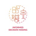 Informed decision making red gradient concept icon