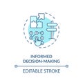 Informed decision making turquoise concept icon