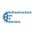 Infractructure as a service. IaaS technology icon, logo. Packaged software, decentralized application, cloud computing