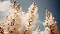 Infrared Filter Flowers On Blue Sky: A Stunning Cinematic Rendering