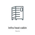 Infrared heat cabin outline vector icon. Thin line black infrared heat cabin icon, flat vector simple element illustration from