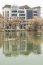 infrared image of the foliage by the lake