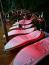 Infrared lamps and loungers Royalty Free Stock Photo