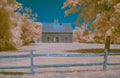 Infrared landscape Nantucket's oldest house.