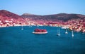 Infrared landscape of Vathy in Ithaca island Greece Royalty Free Stock Photo