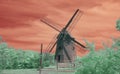 Infrared photo of oldest operating windmill in USA