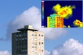 Infrared and real image on Residential building