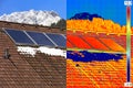 Infrared and real image of Solar Panels